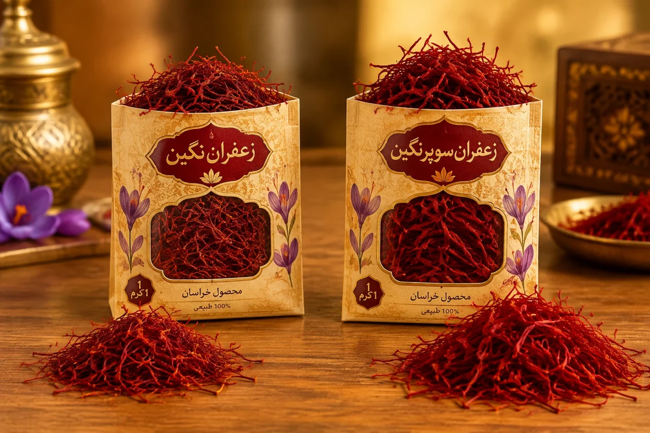 تفاوت زعفران نگین و سوپر نگین؛ راهنمای جامع خرید و تشخیص کیفیت